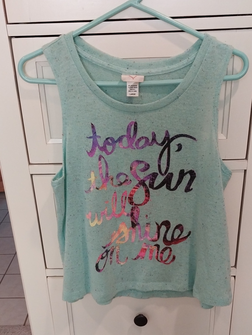 Self Esteem Mint Tagged Top with Pink Heart Logo